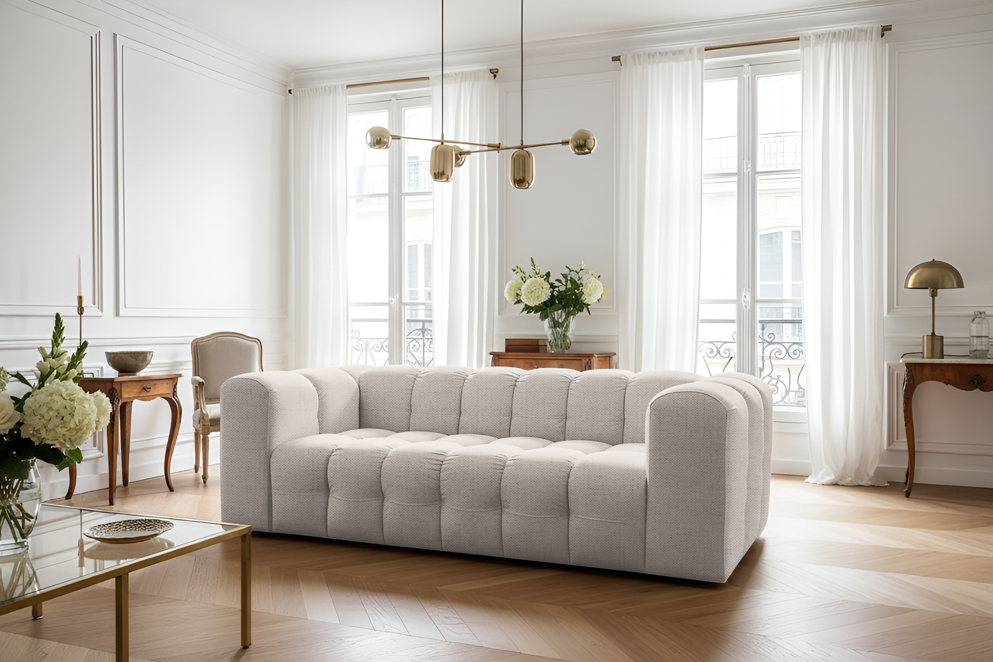 Baloo 3-Sitzer Sofa Creme Moly 02